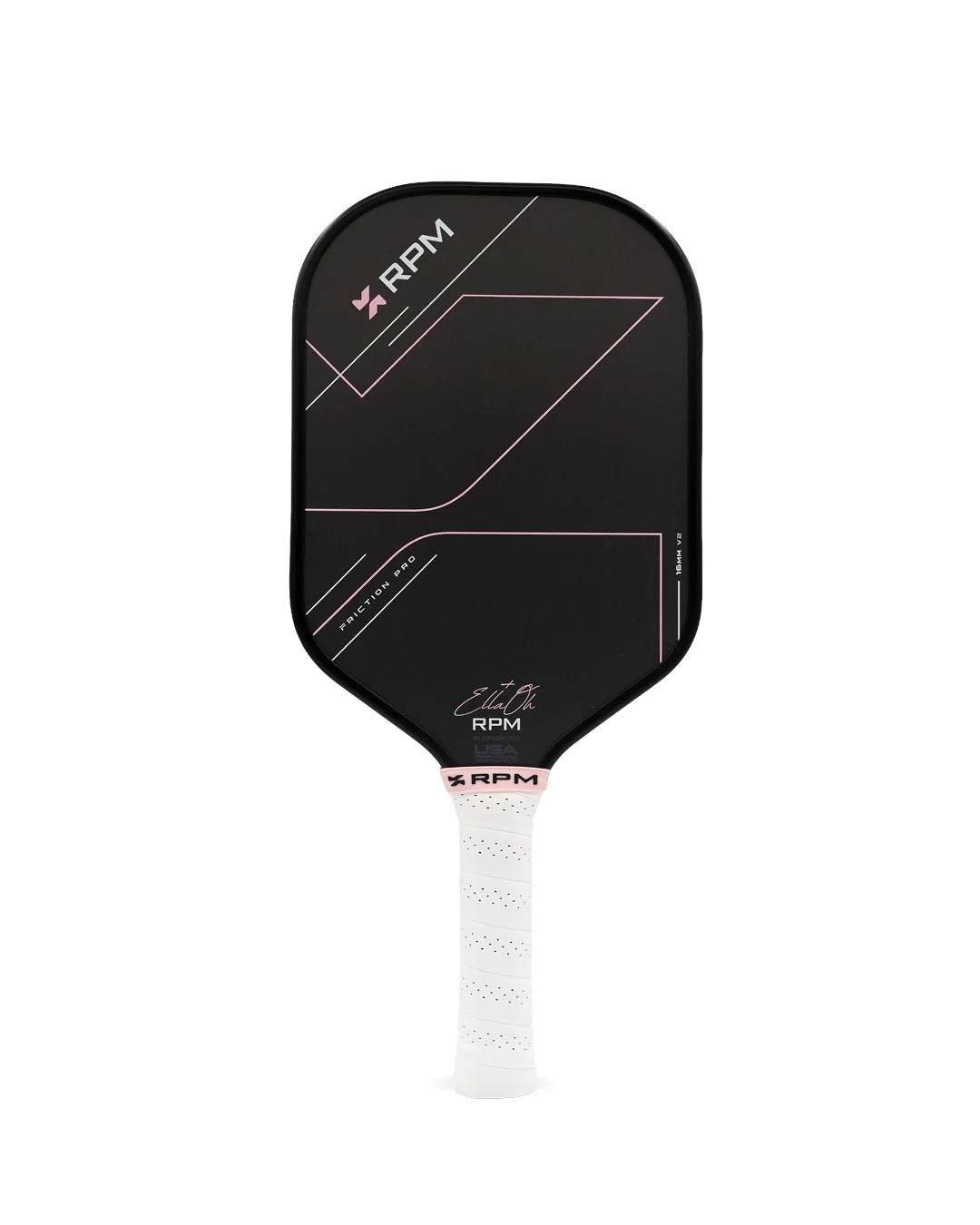 RPM Friction Pro V2 Ella Oh Pink 16mm Elongated Pickleball Paddle